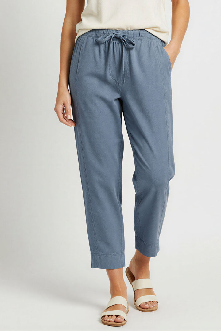 Tencel Crop Trousers Elasticated Waist