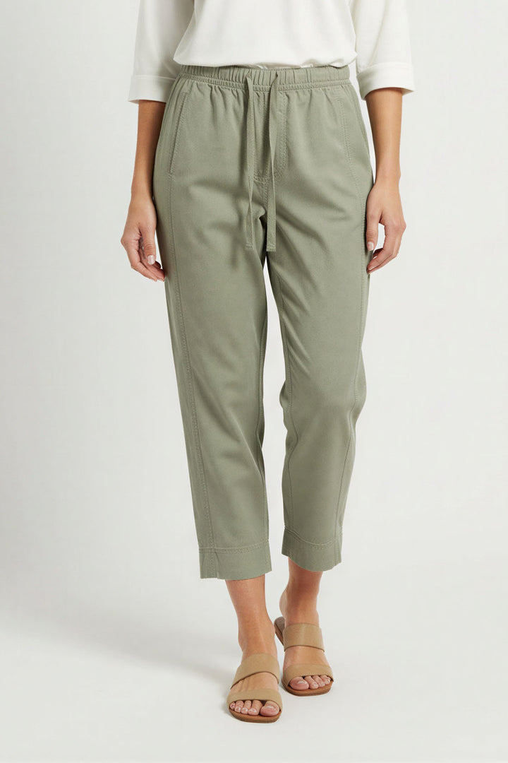 Tencel Crop Trousers Elasticated Waist