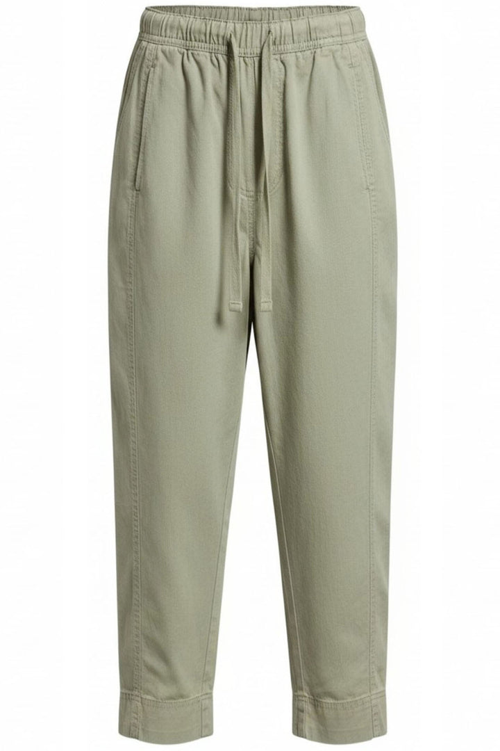 Tencel Crop Trousers Elasticated Waist