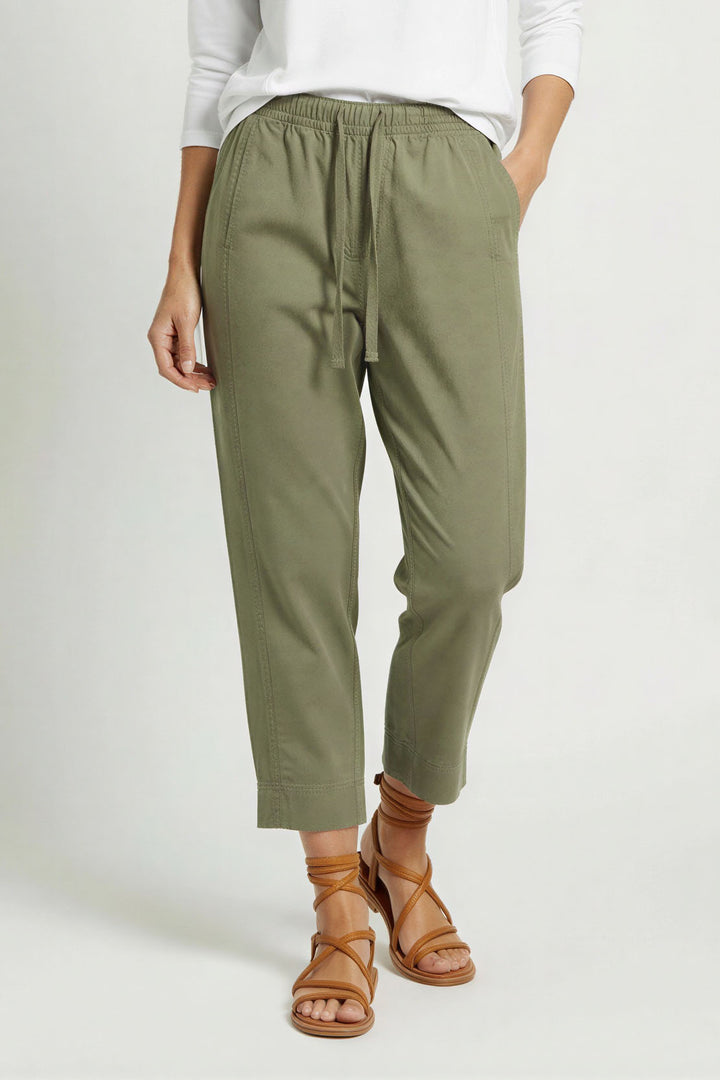Tencel Crop Trousers Elasticated Waist