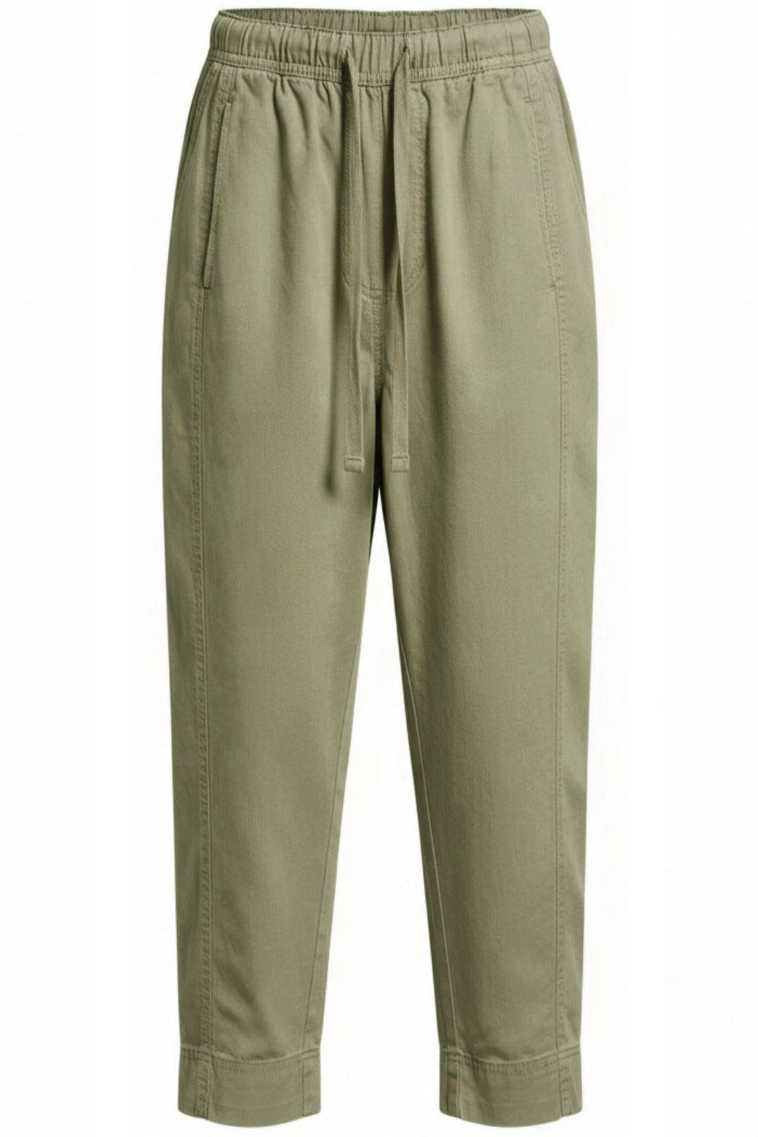 Tencel Crop Trousers Elasticated Waist