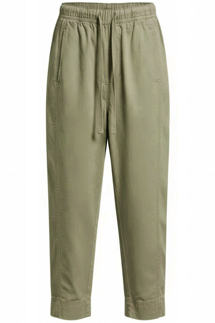 Tencel Crop Trousers Elasticated Waist