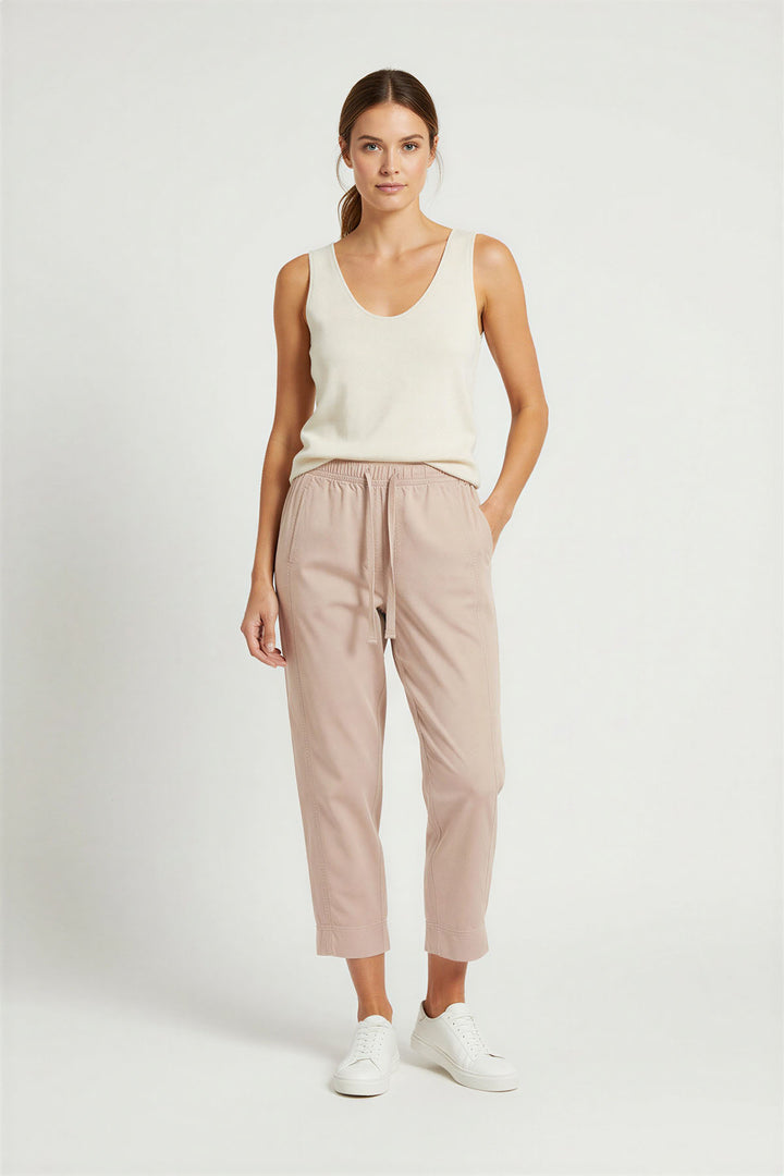 Tencel Crop Trousers Elasticated Waist