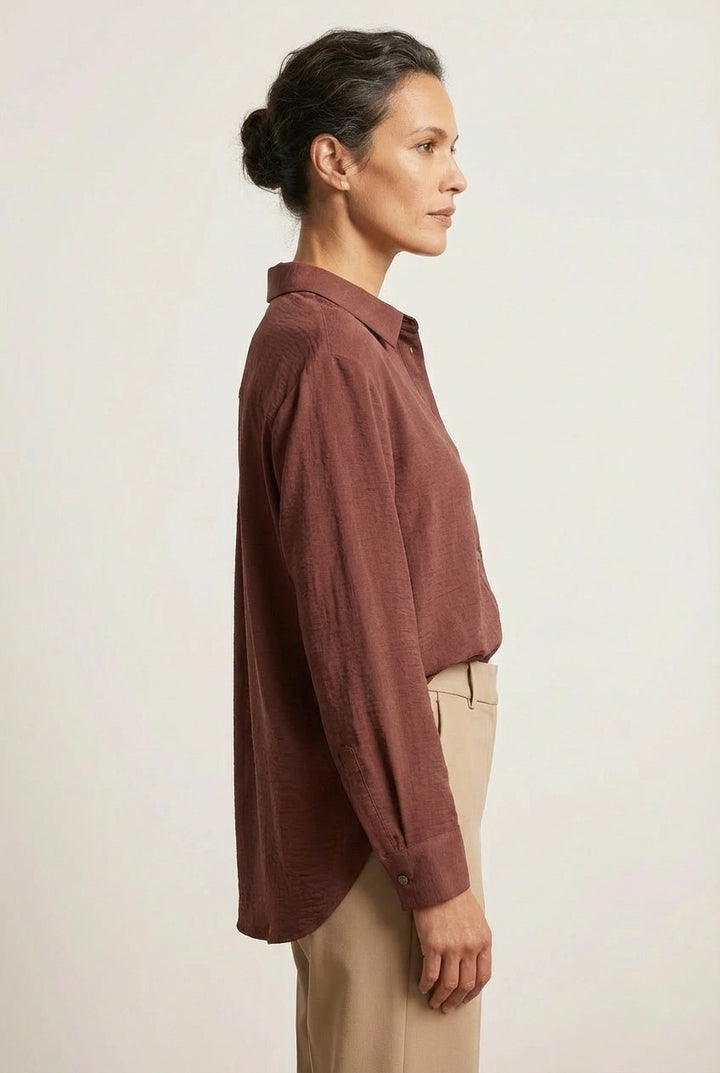 Oversize Longline Pocket Front Shirt