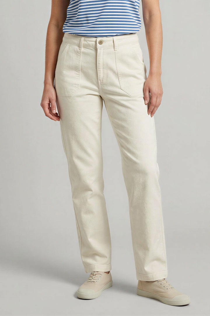 Patch Pocket Straight Leg Cotton Chinos