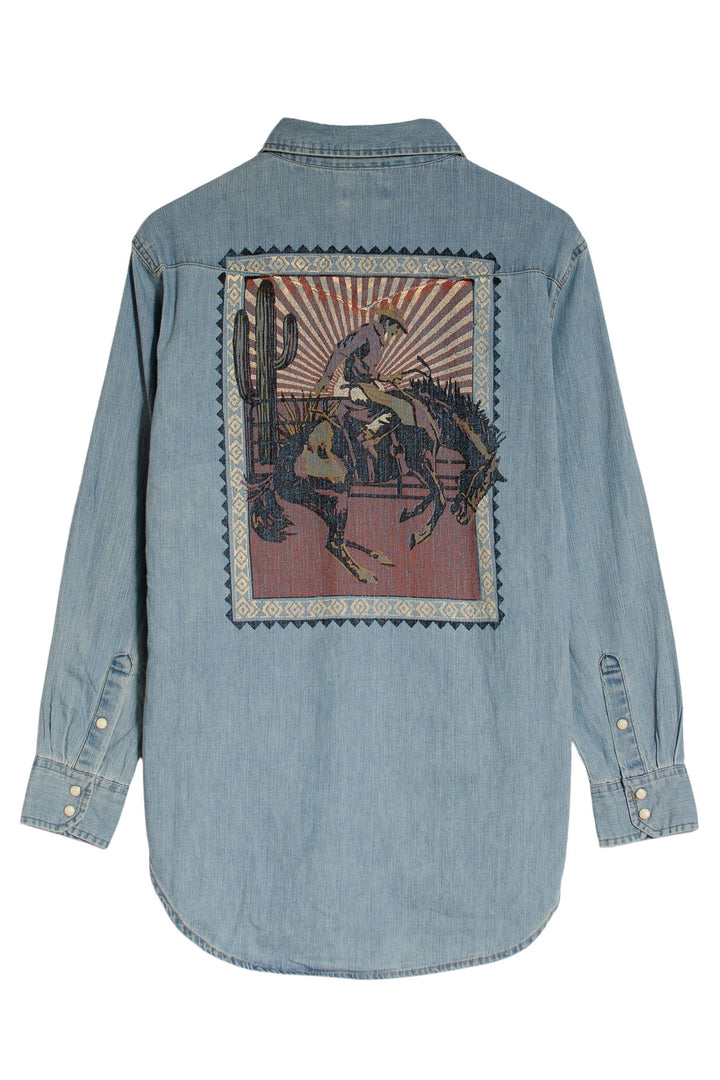 Western Denim Shirt Rodeo Poster Back