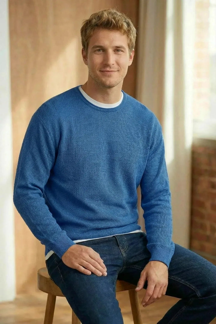 Roll Edge Crew Neck Spring Sweater