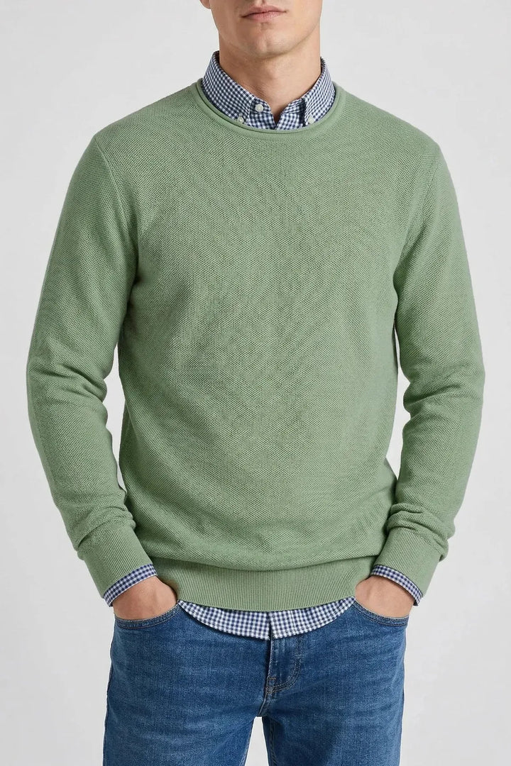 Roll Edge Crew Neck Spring Sweater