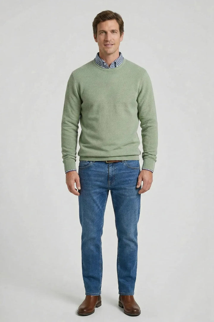 Roll Edge Crew Neck Spring Sweater