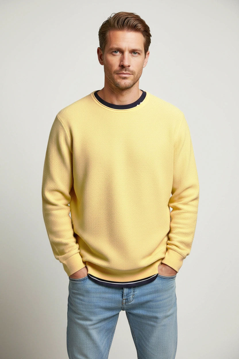 Roll Edge Crew Neck Spring Sweater