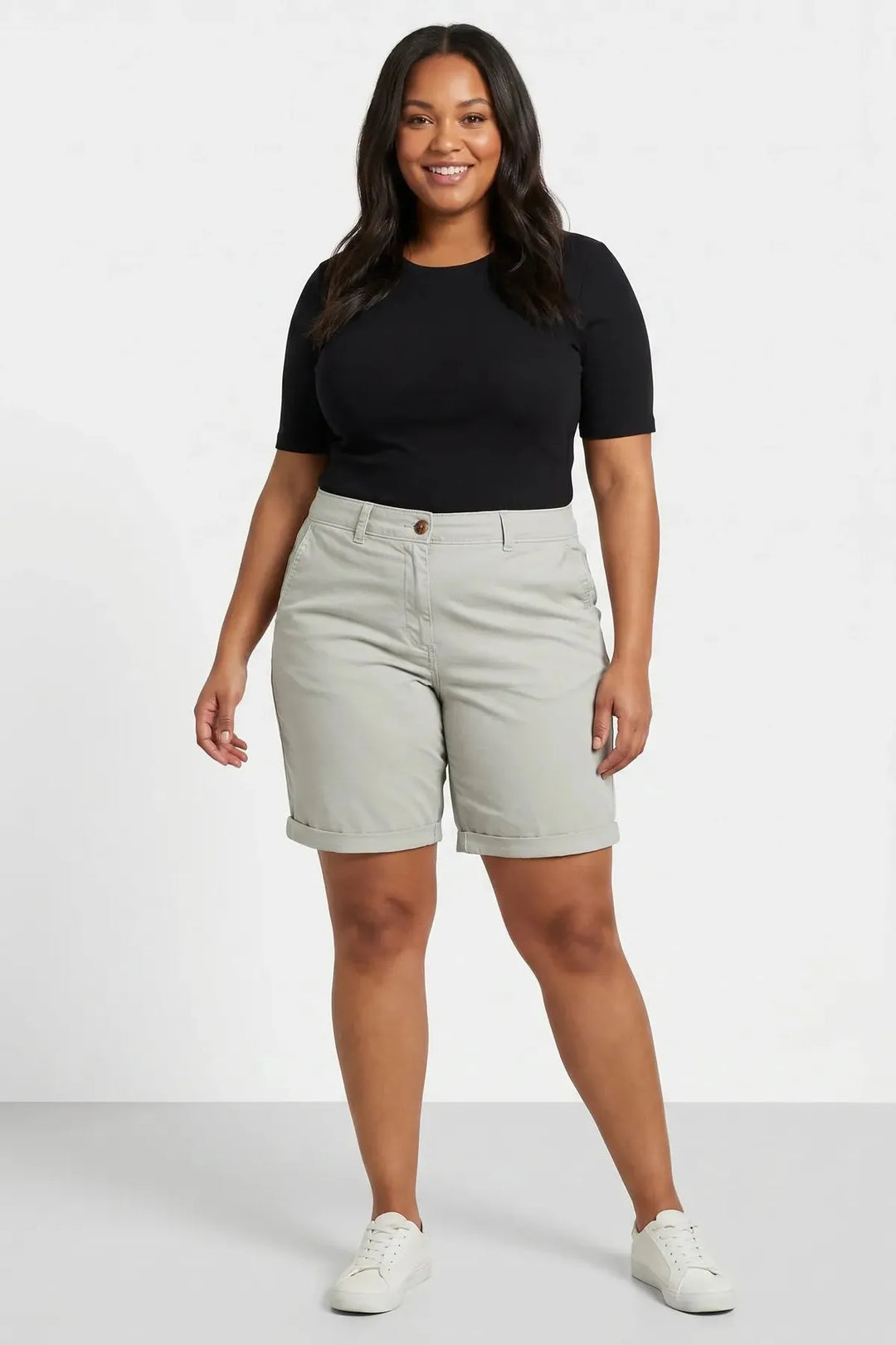 Plus Size Cotton Chino Shorts