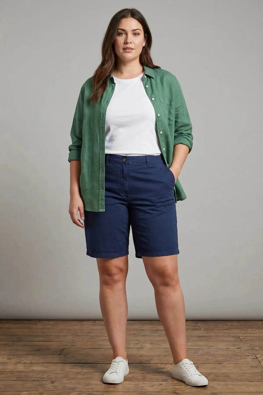 Plus Size Cotton Chino Shorts