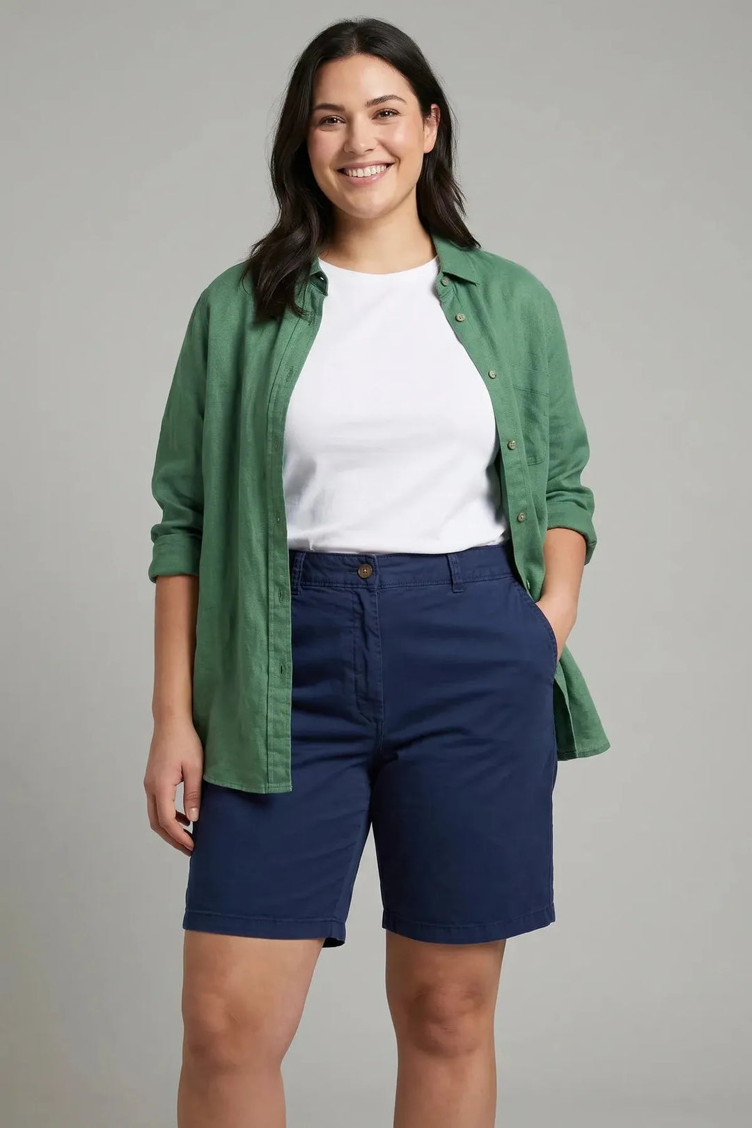 Plus Size Cotton Chino Shorts