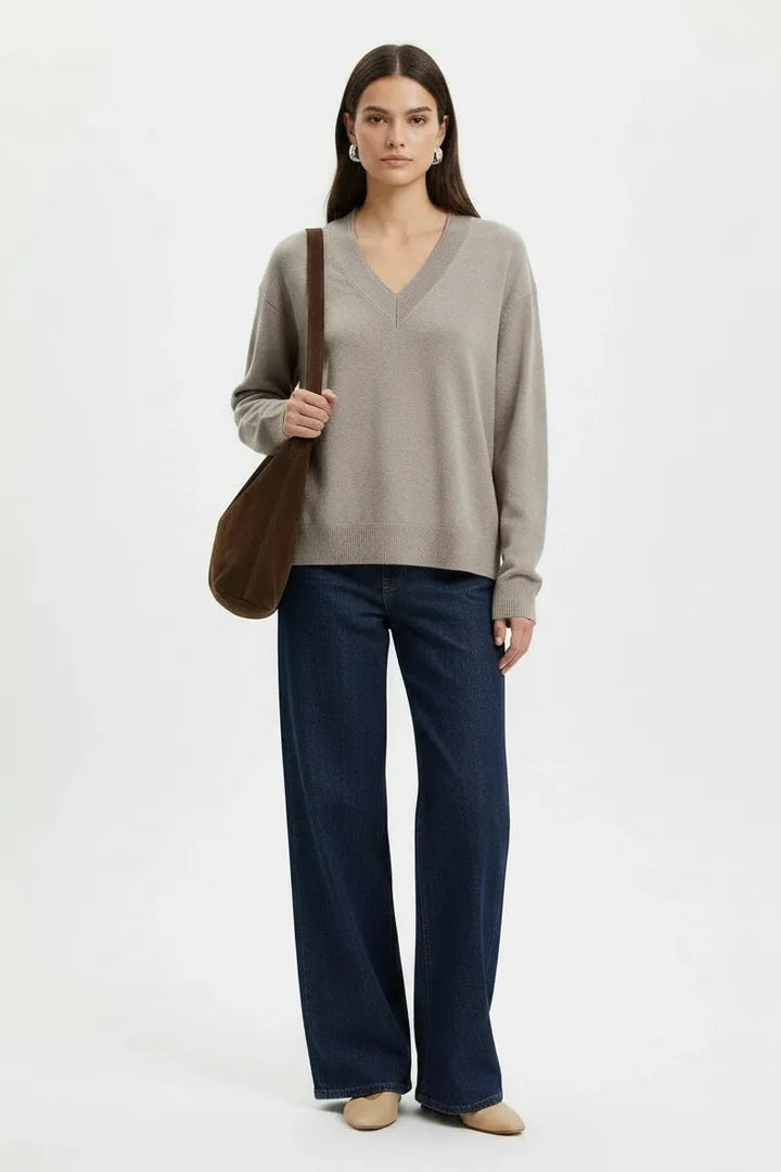 Wool Blend V-Neck Jumper