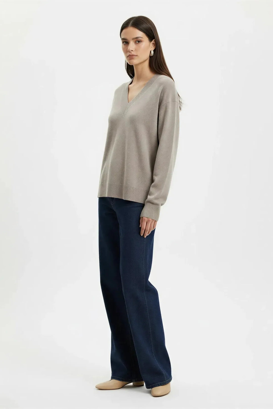 Wool Blend V-Neck Jumper