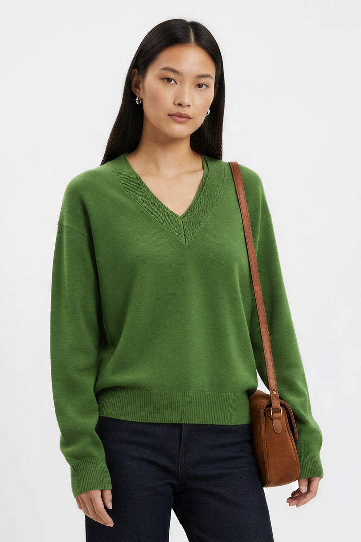 Wool Blend V-Neck Jumper