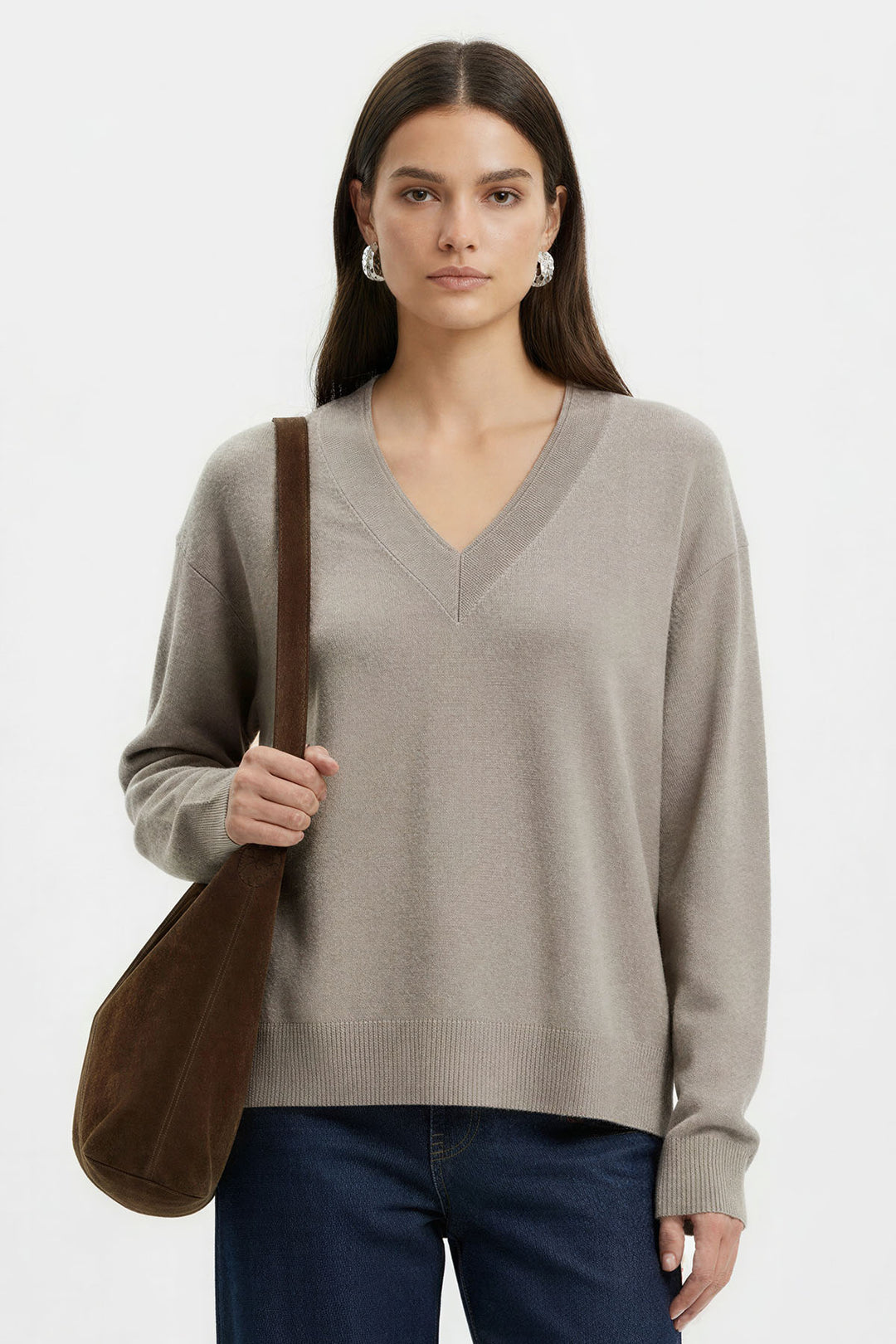 Wool Blend V-Neck Jumper