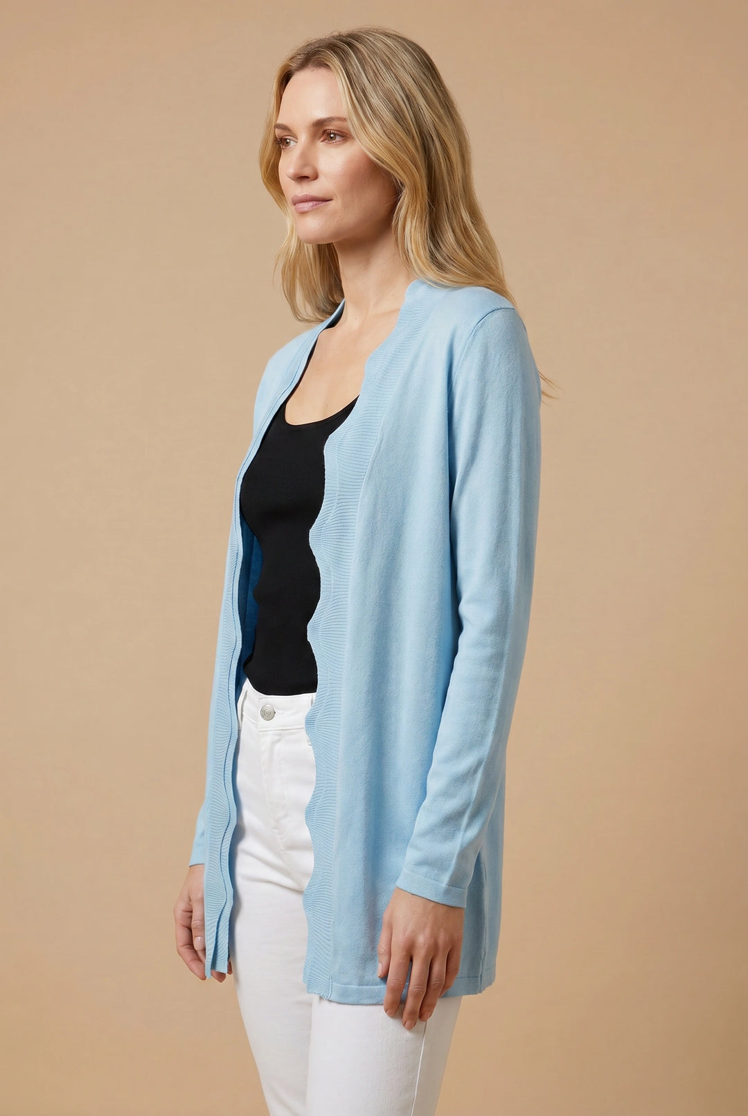 Scallop Edge Longline Cardigan