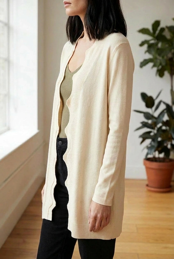 Scallop Edge Longline Cardigan