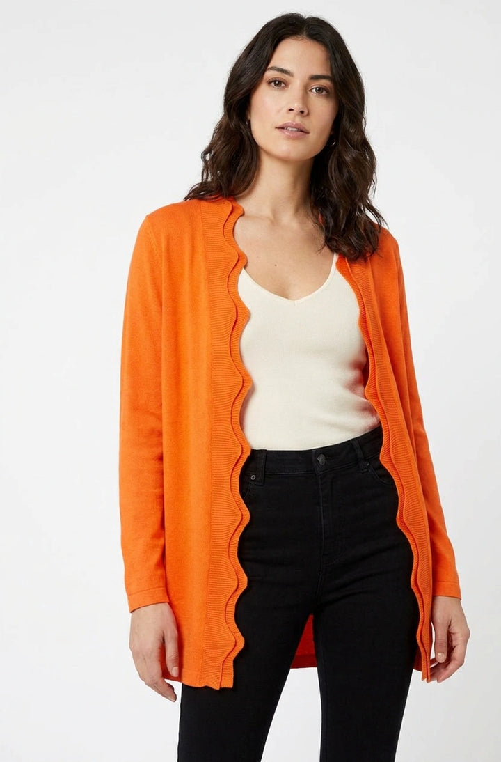 Scallop Edge Longline Cardigan