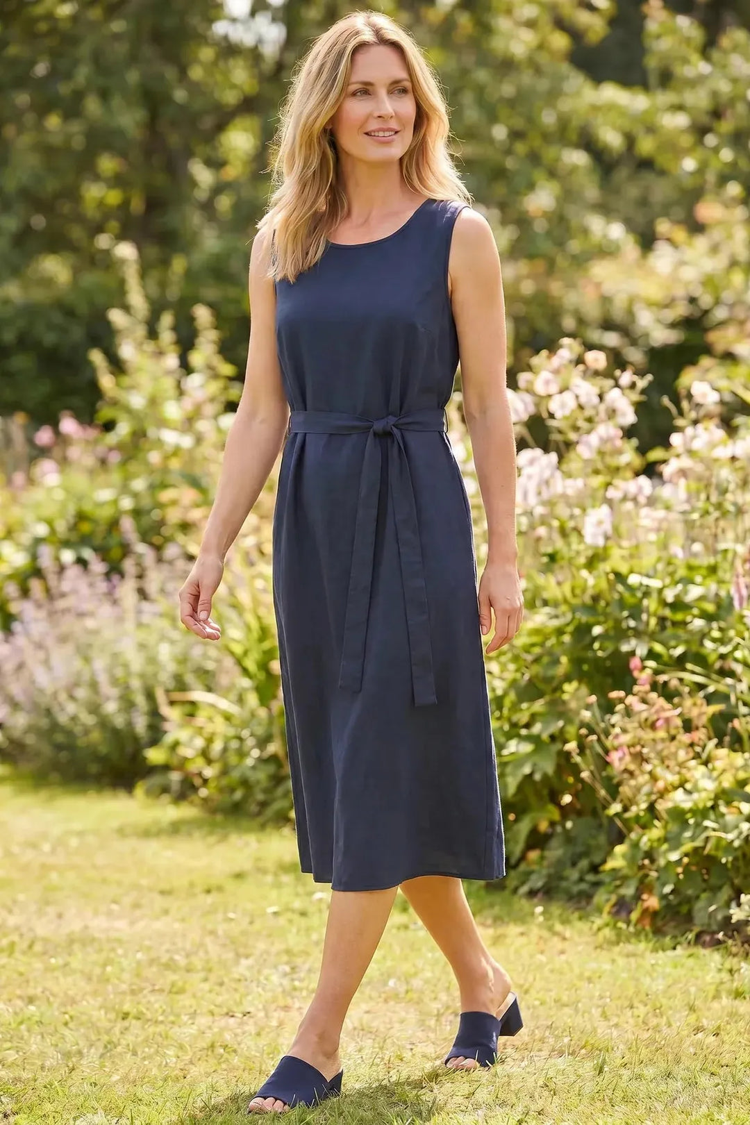 Linen Blend Classic Summer Dress