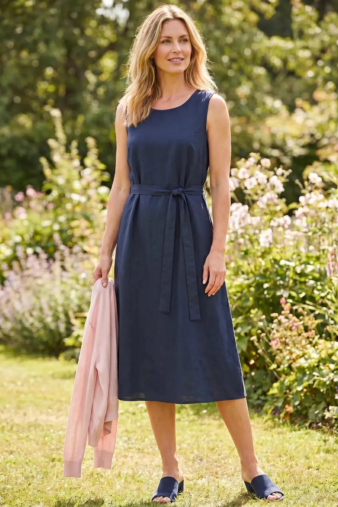 Linen Blend Classic Summer Dress