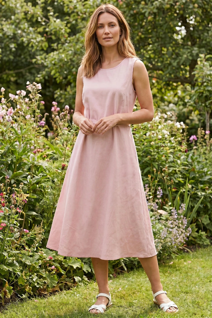 Linen Blend Classic Summer Dress
