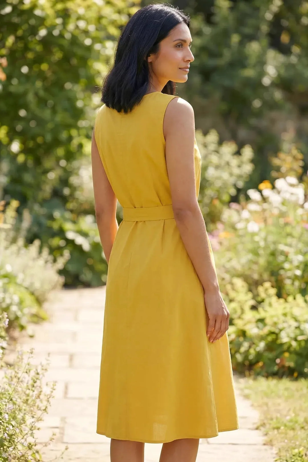 Linen Blend Classic Summer Dress