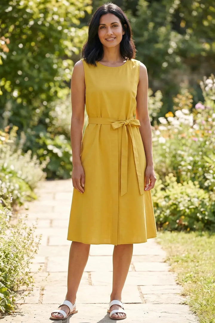 Linen Blend Classic Summer Dress