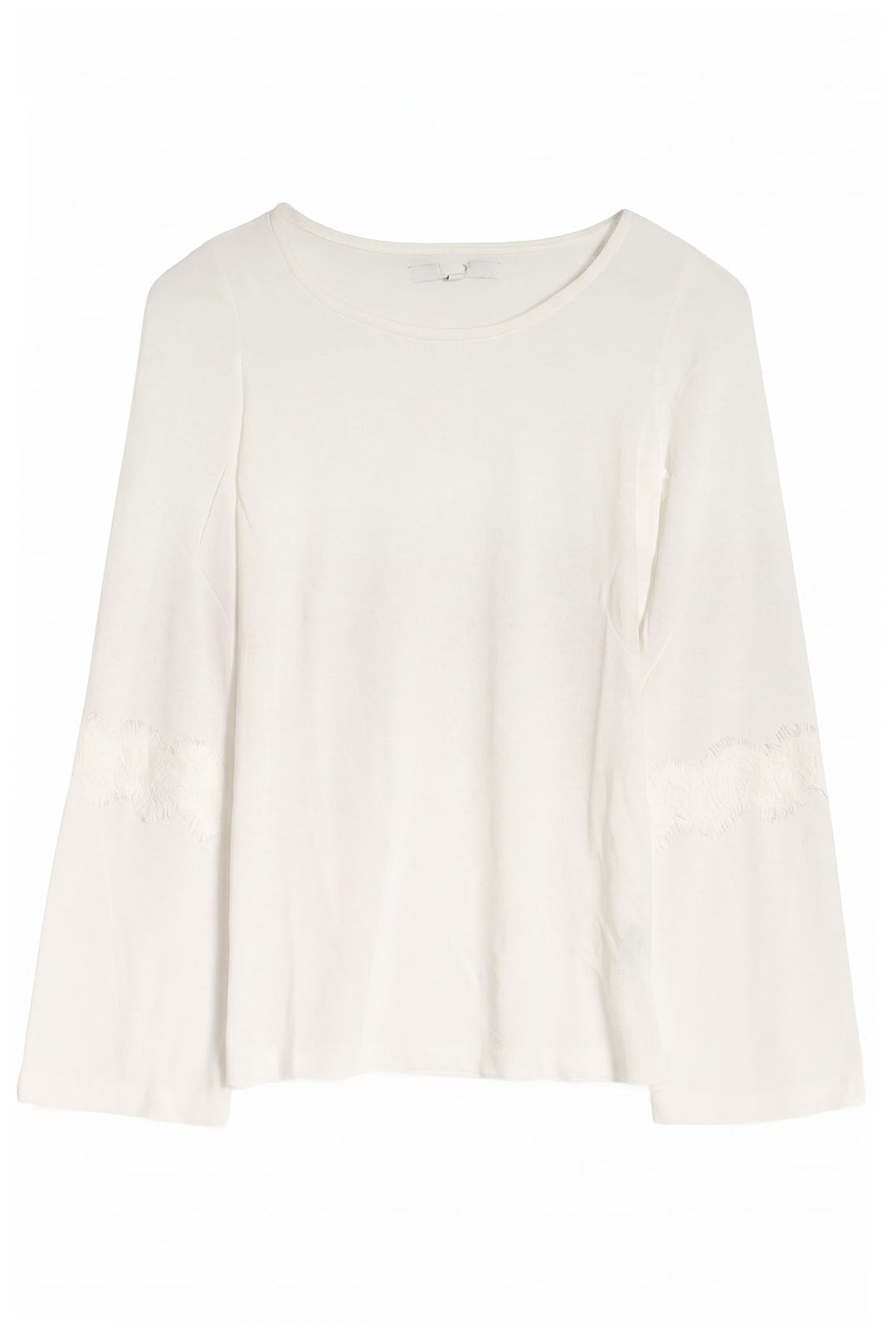 Ivory Flare Sleeve Top with Animal Print Scarf