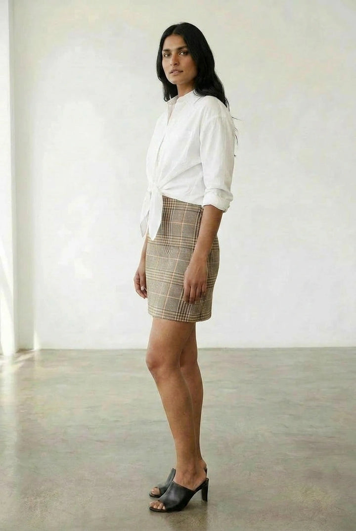 Tartan Check Tailored Short Skirt