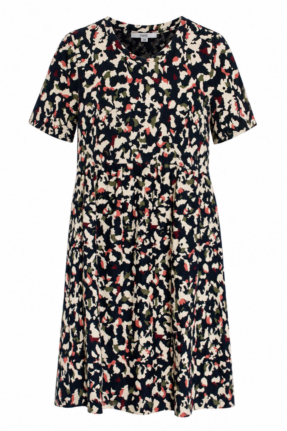 Navy Abstract Print Dress
