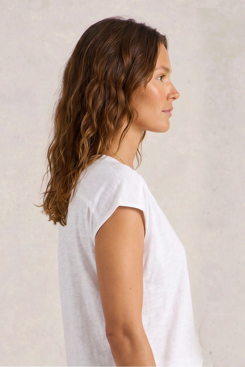 White Nina Linen T-Shirt