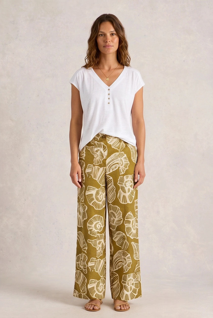 White Nina Linen T-Shirt