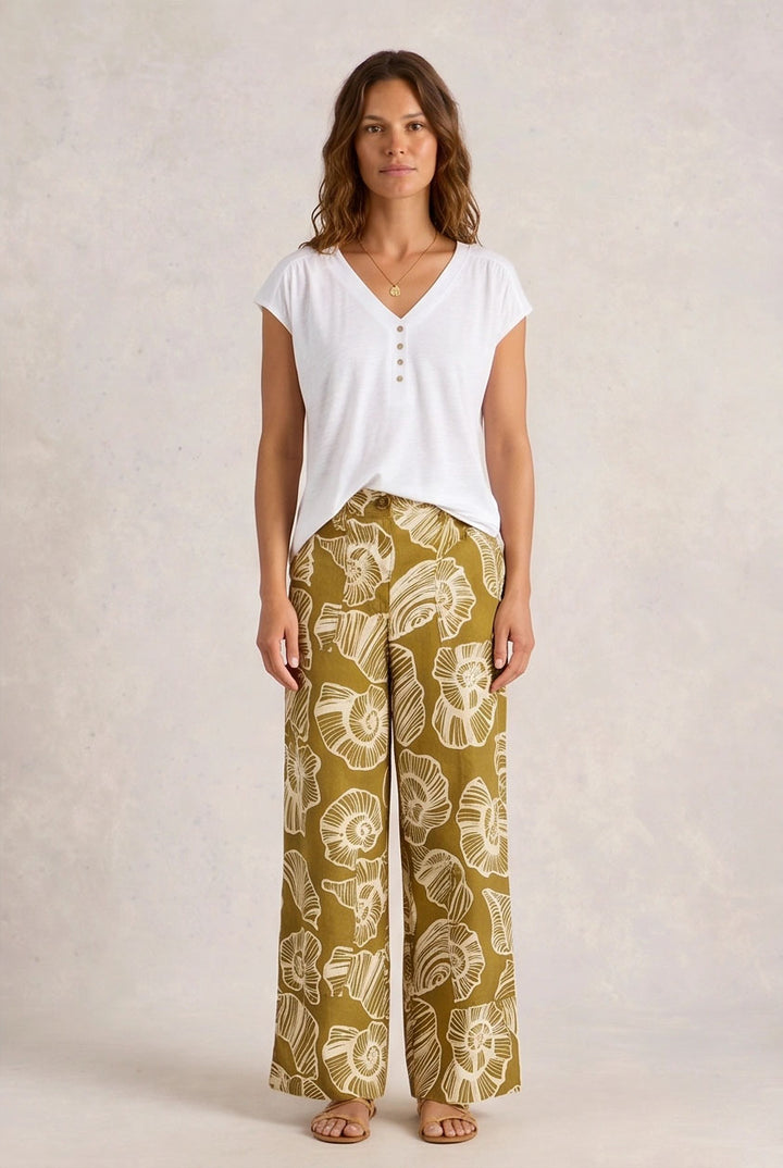 White Nina Linen T-Shirt