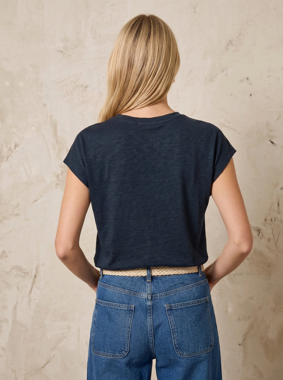 Navy Rowan Linen T-shirt