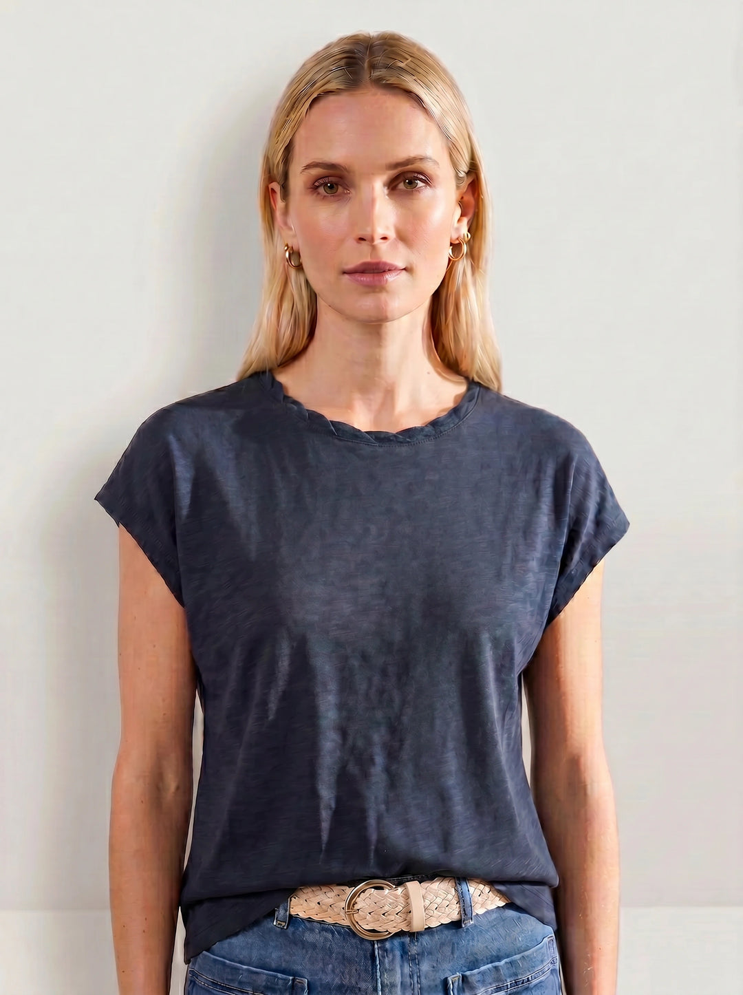 Navy Rowan Linen T-shirt