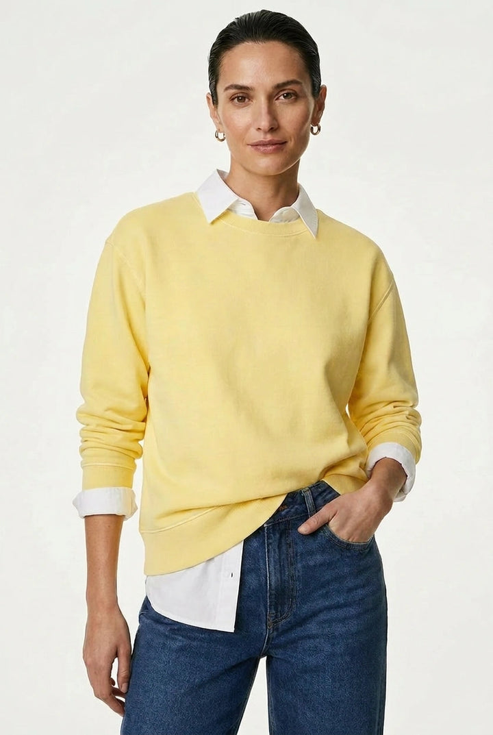 Pale Yellow Cotton Sweatshirt