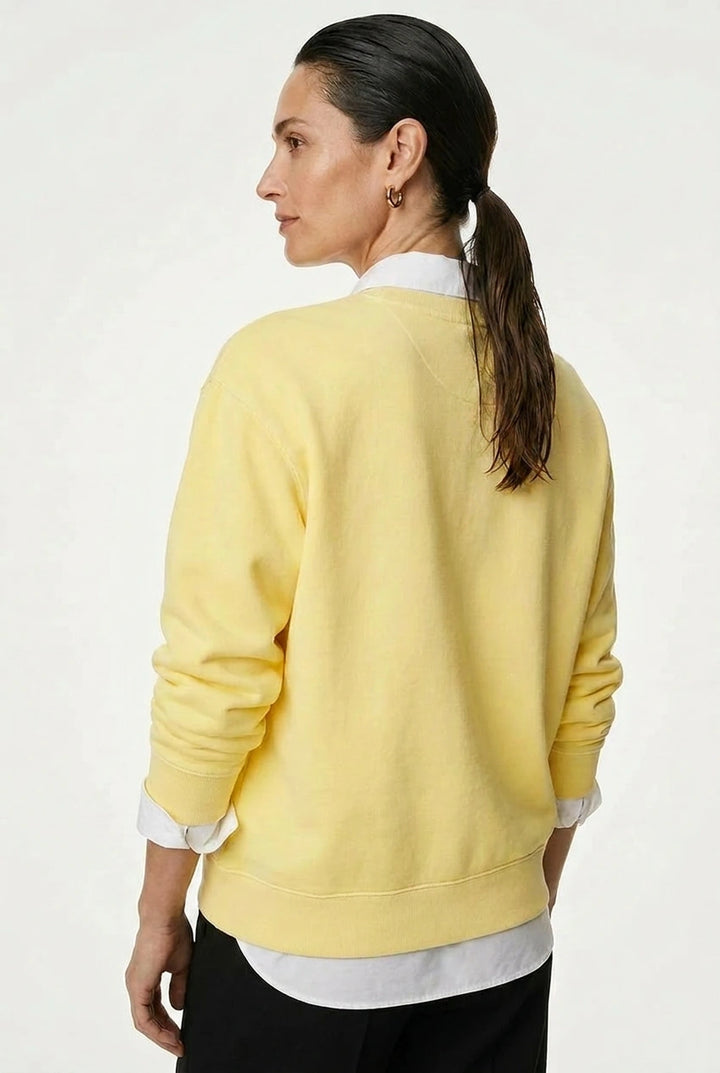 Pale Yellow Cotton Sweatshirt