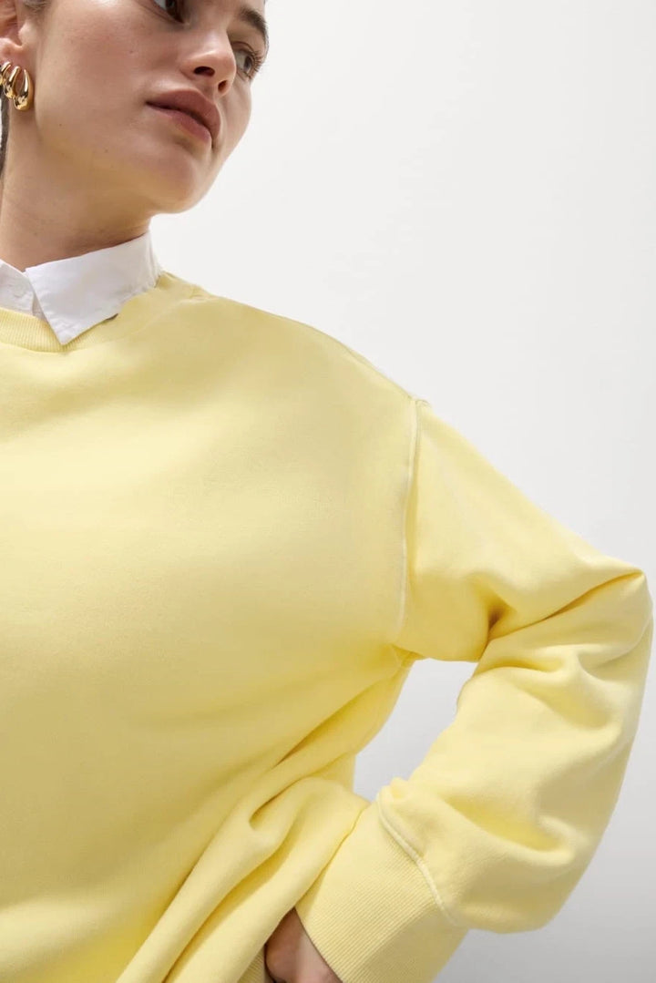 Pale Yellow Cotton Sweatshirt