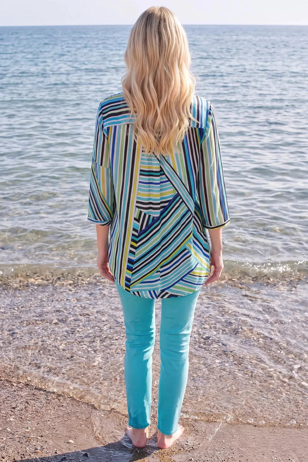 Multicolour Stripe Longline Blouse