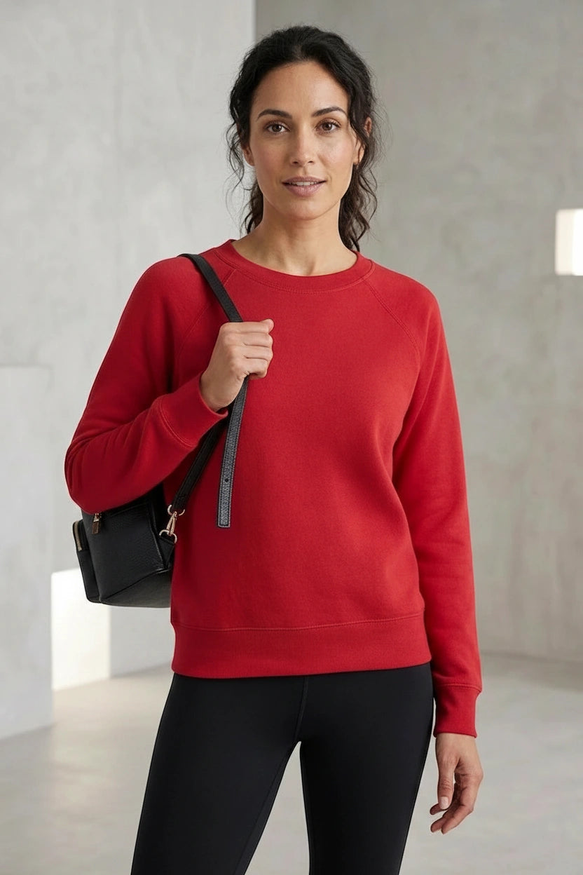Cotton Raglan Sleeve Sweatshirt