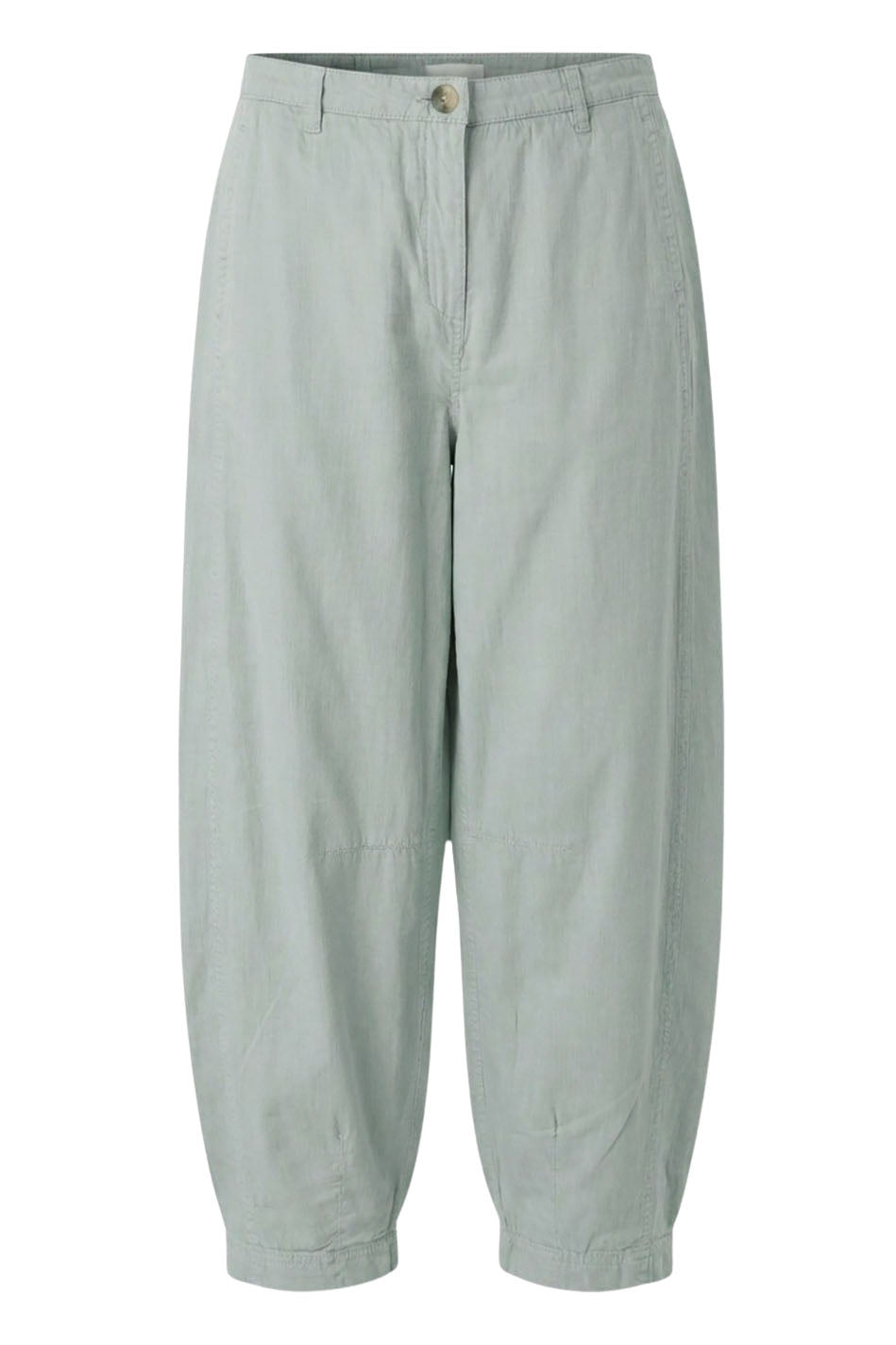 Linen Blend Barrel Leg Trousers