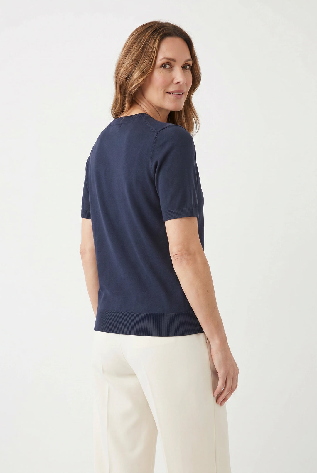 Cotton Short Sleeve Knit Top
