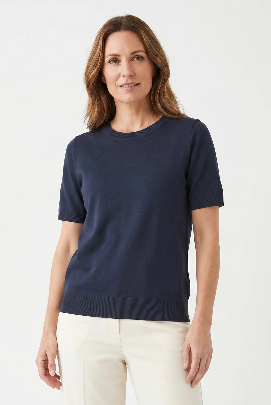 Cotton Short Sleeve Knit Top
