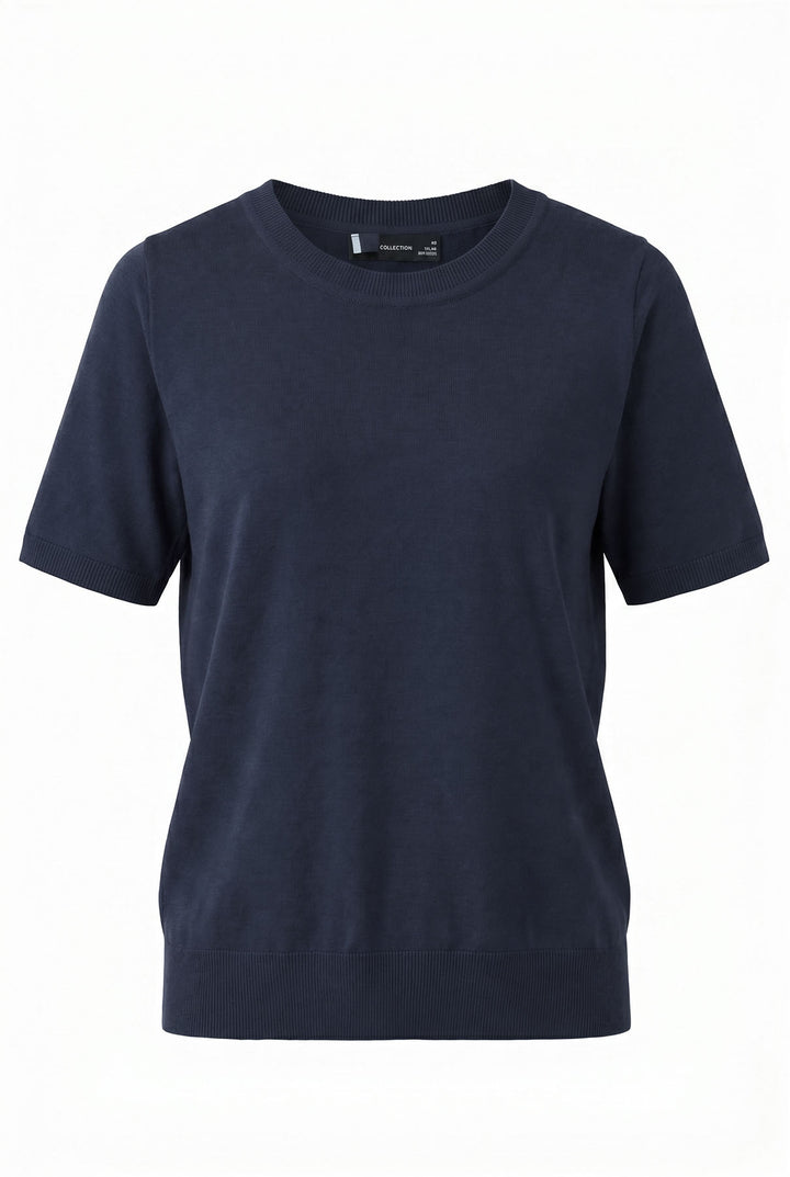 Cotton Short Sleeve Knit Top