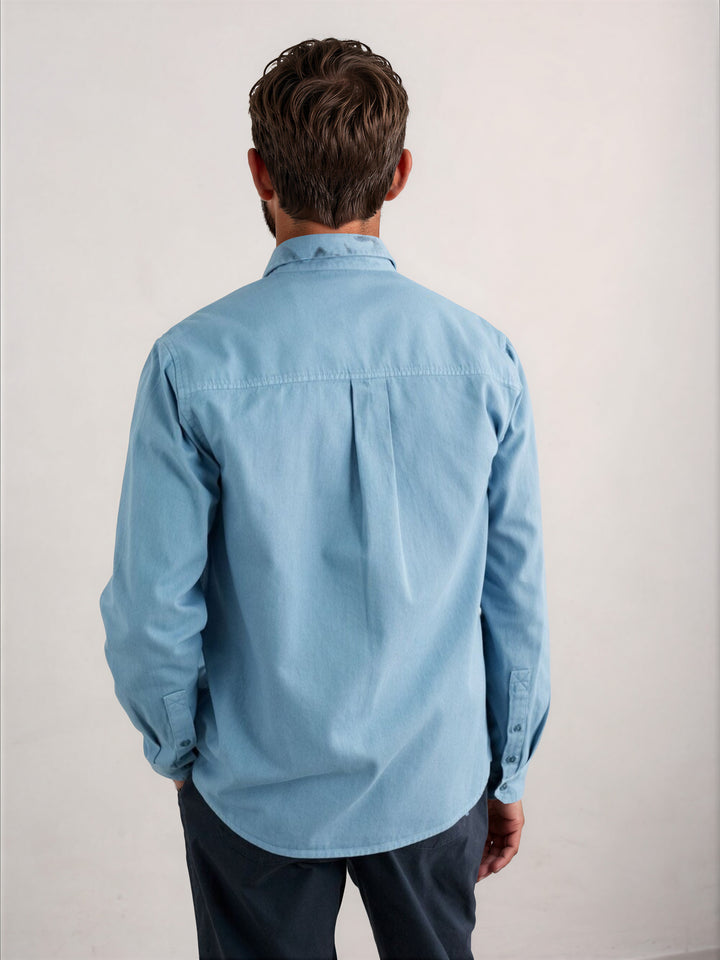 Pale Blue Cotton Twill Jackdaw Shirt