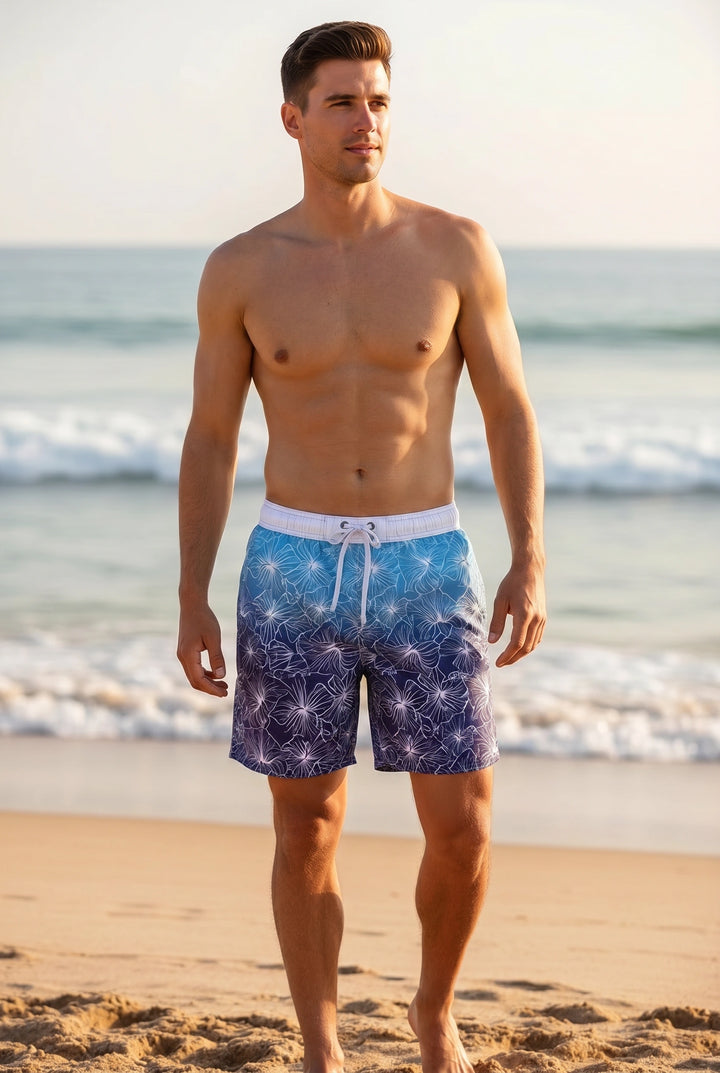 Blue Dip Dye Swim Shorts