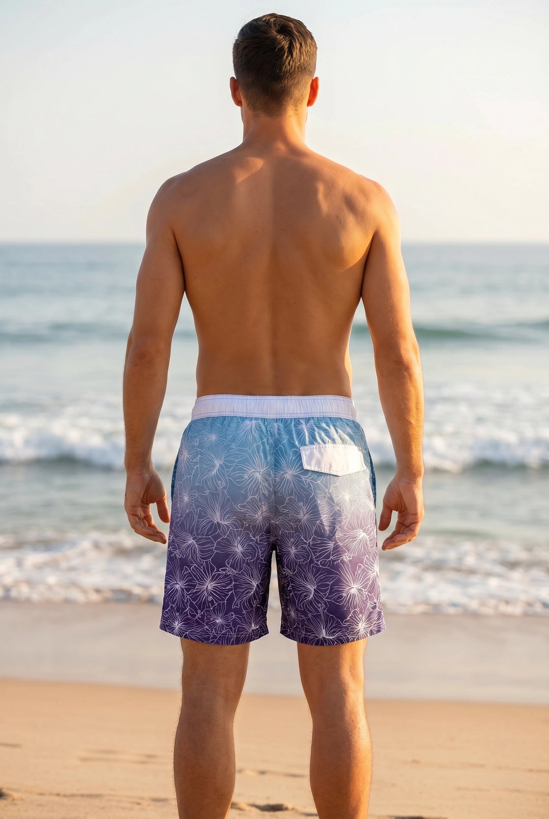 Blue Dip Dye Swim Shorts