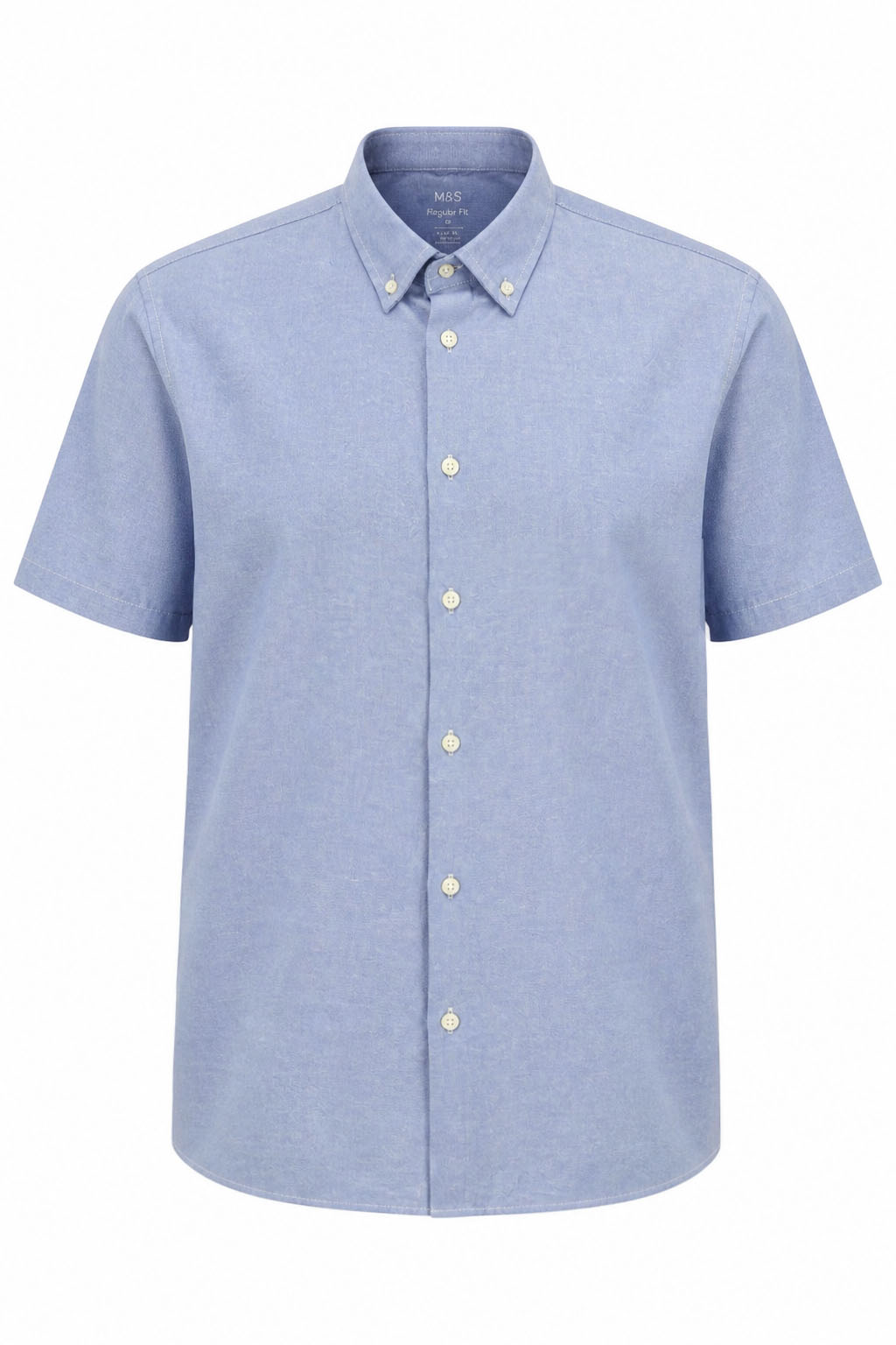Light Blue Cotton Short Sleeve Shirt